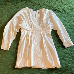 NWT Zara White Long-Sleeve Dress